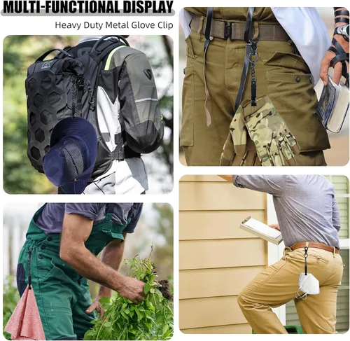 Miniatura 5 de MELOTOUGH Pinza de guante de metal para guantes de trabajo, clips de guantes de acero resistente para tácticas, esquí, campamento, actividades al
