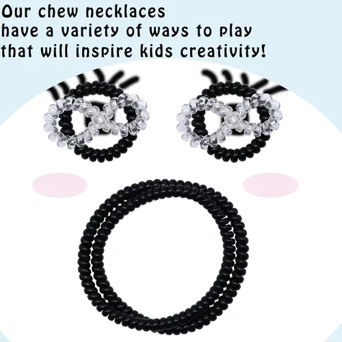 Miniatura 4 de Collares masticables para niños sensoriales, paquete de collar masticable para niños, niñas y adultos con autismo, TDAH, SPD, juguetes sensoriales