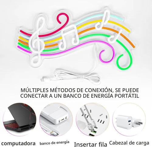 Miniatura 4 de Letrero de neón de música, regulable, nota musical, luz LED de neón para dormitorio, decoración de pared, estudio de música, fiesta, cumpleaños