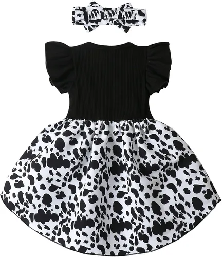 Miniatura 2 de Vestido para niña pequeña, floral, manga con volantes, casual, vestido de playa, vestido de princesa con falda de princesa, trajes de verano