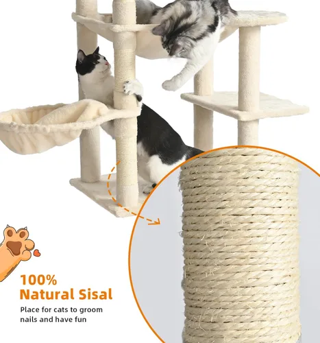 Miniatura 9 de Made4Pets - Árbol alto para gatos, torre de árbol de gato de 71 pulgadas para gatos de interior grande y adulto, torre de felpa de varios niveles