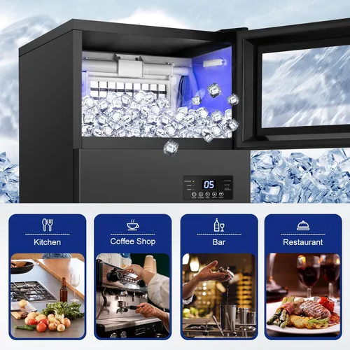 Miniatura 3 de Máquina de hielo Commercail mejorada de 160 libras/24 horas con capacidad de hielo de 35 libras, máquina de hielo mejorada de 15 pulgadas de ancho