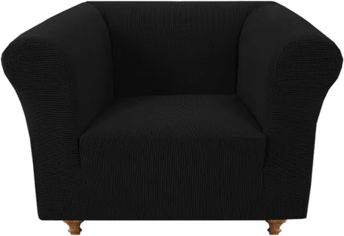 Miniatura 25 de Funda elástica Chesterfield para sofá, funda de tela jacquard para sofá biplaza de 2 cojines, protector de muebles antideslizante resistente a