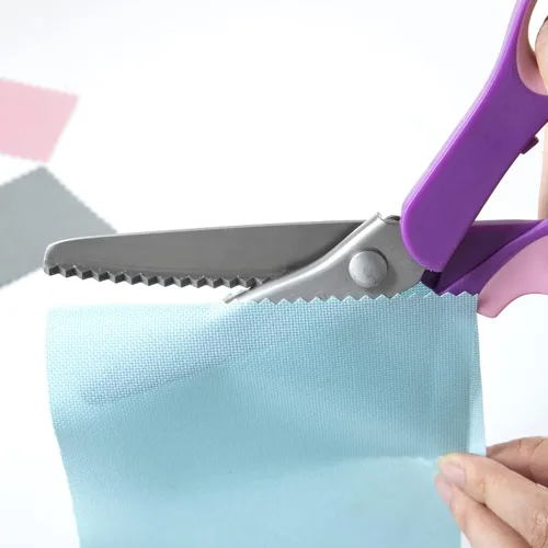 Miniatura 6 de Tijeras de pintar de 9.25 pulgadas, tijeras afiladas de acero inoxidable en zigzag para tela, papel y cuero, agarre cómodo, mango profesional