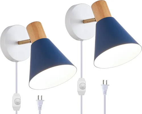 Miniatura 9 de ClanKin Apliques de pared con interruptor de perilla, lámpara de pared ajustable negra para dormitorio industrial, iluminación de fregadero de baño