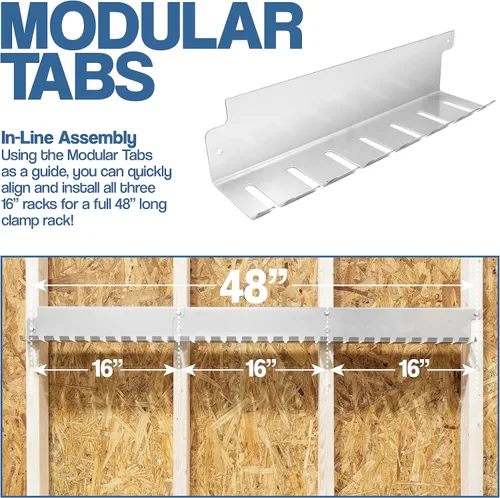 Miniatura 3 de Fulton Woodworking Tools Abrazadera modular con abrazadera de barra/paralela • Fácil y rápido de alinear • Pre-perforado 16 pulgadas en el centro •