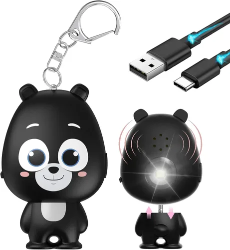 Alarma de seguridad personal para mujeres, alarma personal recargable para mujeres, niños y ancianos, sirena fuerte de 130 dB, luz estroboscópica,