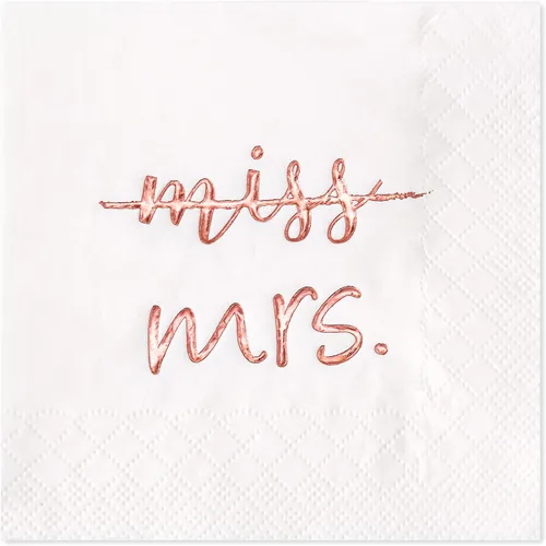 Miniatura 8 de Crisky Servilletas de cóctel plateadas de 3 capas de Miss to Mrs para despedida de soltera, compromiso, despedida de soltera, postre, mesa