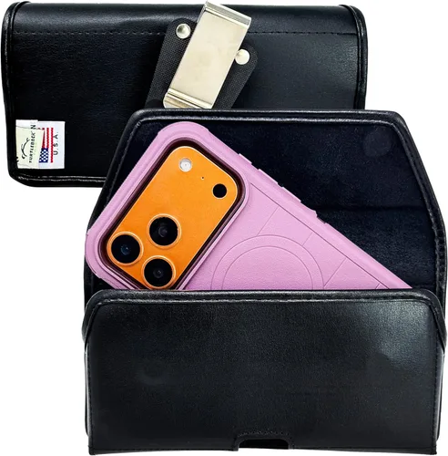 Miniatura 15 de Turtleback Clip para cinturón para iPhone 17 ProMax o 17 Plus - Grande - Se adapta con fundas de estilo voluminoso Defender - Nylon negro de alta