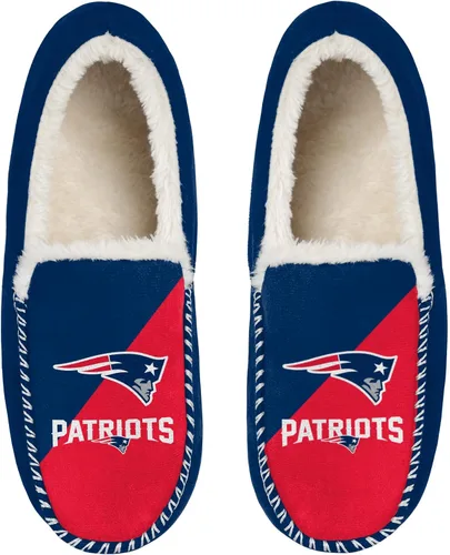 Miniatura 13 de FOCO NFL - Pantuflas tipo mocasín unisex para adultos, con licencia oficial, con logotipo primario, con forro de sherpa