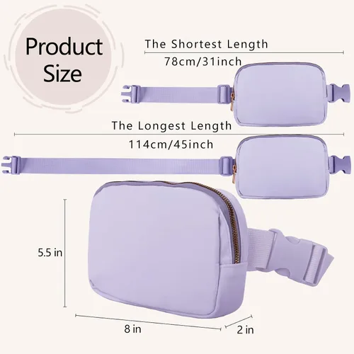 Miniatura 58 de Riñonera cruzada para mujeres y hombres, bolsa para cinturón para senderismo con correa ajustable, riñonera para correr, entrenamiento, deportes