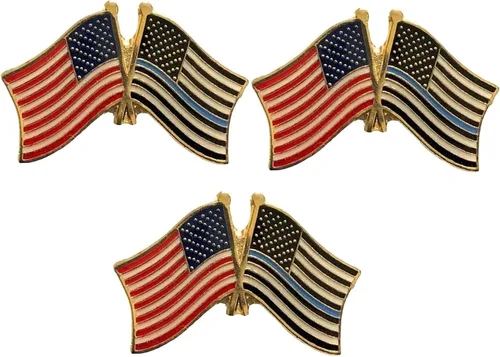 Miniatura 101 de 3 Pines de solapa con banderas de Estados Unidos y países internacionales, paquete de 3 pines dobles con diseño de banderas de Estados Unidos