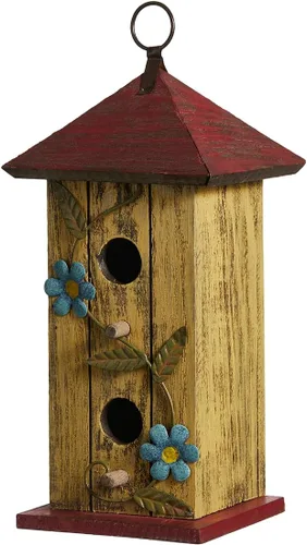 Miniatura 10 de Glitzhome - Casas para pájaros para exteriores, casas para colibríes para exteriores, caja de anidación para pájaros de 11.5" de alto, hecha a mano