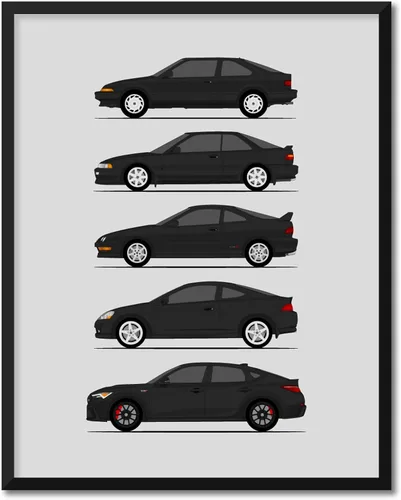 Miniatura 19 de Custom Car Posters Póster hecho a mano compatible con Acura Integra Evolution Generations e impresión de Acura Integra, multicolor, 8 x 10 pulgadas
