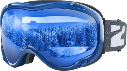 Miniatura 25 de ZIONOR Lagopus Gafas de protección UV para esquí y snowboard, antiniebla, para hombres, mujeres, jóvenes A0-vlt 10.5% Marco Blanco Lente Plata