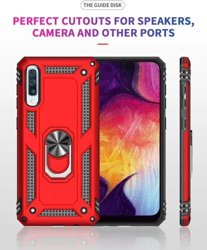 Miniatura 8 de Carcasa de grado militar para Samsung Galaxy A50, anillo giratorio de metal 360, soporte magnético para montaje en automóvil, resistente a prueba