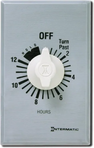 Miniatura 7 de Intermatic FF412H - Temporizador de pared con resorte de 12 horas, metal cepillado