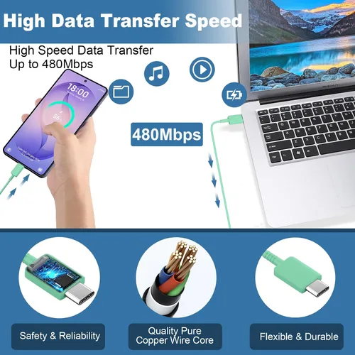 Miniatura 23 de Cargador USB C, carga rápida súper rápida de 25 W tipo C y cable de carga USB C de 6,6 pies para Samsung Galaxy S25/S25 Ultra/S25+/S24/S24
