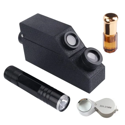 Refractómetro portátil de gema, RHG181 1.30-1.81 probador de ldentificación de piedras preciosas Presidium para joyería, oro y plata y diamante,
