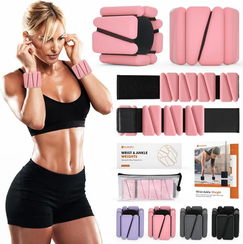 Miniatura 10 de Pesas de muñeca, pesas de tobillo para mujeres y hombres, pulsera ajustable con peso para muñeca para entrenamiento de gimnasio en casa, correr