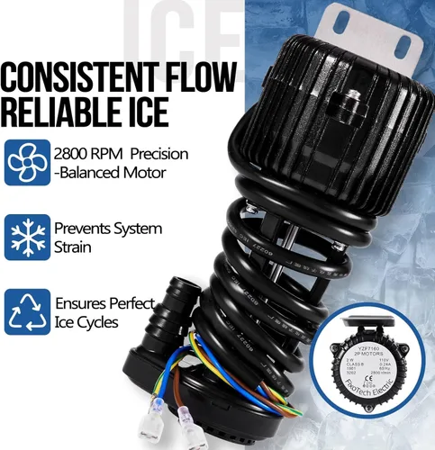 Miniatura 5 de YSP2PJDVF1 Bomba de agua comercial para máquina de hielo Parte de repuesto silenciosa de 110 V 2 W compatible con Vevor, Cotlin, Scotsman