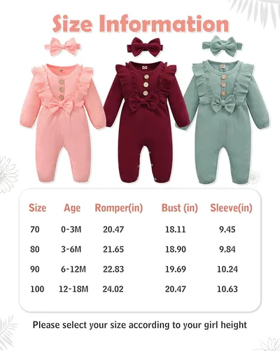 Miniatura 6 de Mioglrie Ropa de bebé recién nacida, mameluco de algodón para recién nacido, traje para niñas