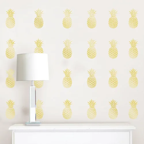 Miniatura 2 de WallPops WPK2488 Maui Gold Pineapple - Kit de arte para pared, metálico
