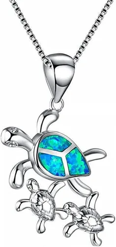 kelistom Collar con colgante de tortuga marina para mujeres, hombres, niñas y niños, cadena de eslabones chapada en plata, Metal, No es una piedra