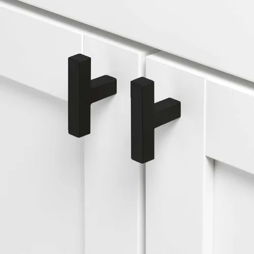 Miniatura 7 de Modket Paquete de 1 manija cuadrada europea para gabinete de acero inoxidable 304 de 2 pulgadas, pomo negro mate