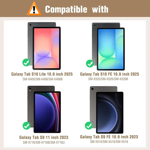 Miniatura 2 de MoKo Funda para Samsung Galaxy Tab S10 Lite/ S10 FE 2025/ S9 FE 10.9 pulgadas/ S9 11 pulgadas 2023 con Soporte para S Pen, Funda Protectora de PU