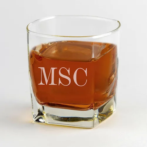 Vaso de whisky con monograma | Vidrio de rocas personalizado | Vidrio de whisky padrino | Vaso de whisky personalizado | Vaso de whisky grabado