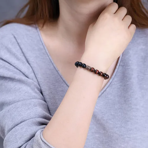 Miniatura 2 de COAI Pulsera de oración con cuentas de piedra de cabeza de buda