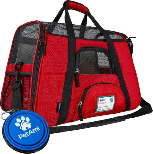 Miniatura 24 de PetAmi Transportador de mascotas aprobado por aerolíneas para gatos, transportador de perros de lados suaves para perros pequeños, suministros