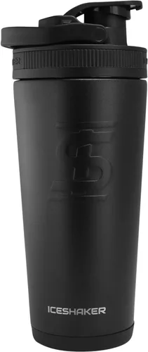 Miniatura 5 de 5% Nutrition Rich Piana Ice Shaker con logotipo en relieve, aislado al vacío para calor y frío, construcción duradera de acero inoxidable, 26 onzas