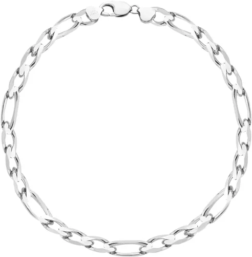 Savlano Pulsera de plata de ley 925 italiana con eslabones fígaro sólidos para hombres y mujeres, fabricada en Italia, viene con una caja de regalo