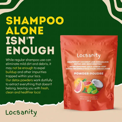 Miniatura 7 de Locsanity Detox para el cuero cabelludo de rastas - Polvo de limpieza profunda para rastas, acondicionador limpiador - Limpiador natural