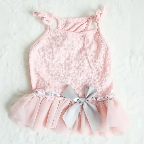 Miniatura 4 de Moorfowl Vestido tutú rosa de princesa Bulldog francés, chaleco de verano, falda de gasa para perrito, pug y corgi, vestido de tul con lazo, trajes
