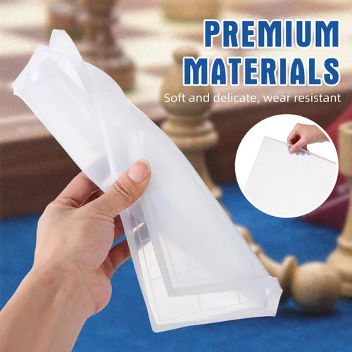 Miniatura 2 de Molde de resina para tablero de ajedrez 3D, moldes grandes de silicona epoxi para hacer bandejas de juegos, kit de arte cuadrado para adultos