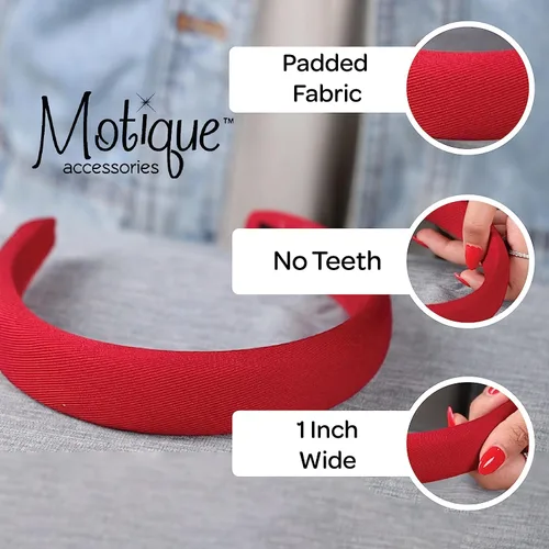 Miniatura 4 de Motique Accessories Diadema acolchada negra para mujer