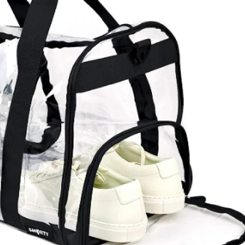 Miniatura 4 de Mochila grande transparente, mochila resistente transparente de PVC transparente, Negro (Gym Black)