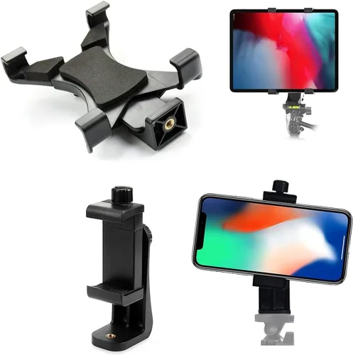 Miniatura 11 de Acuvar Soporte universal de trípode para tableta, adaptador de soporte ajustable para iPad, Samsung Galaxy Tab y Surface, se adapta a tabletas de 8