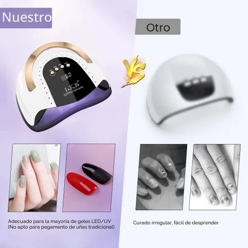 Miniatura 6 de Lámpara de uñas UV LED de 268 W, secador de uñas LKE para esmalte de gel, lámpara de uñas UV profesional con 4 temporizadores, luz de uñas con 57