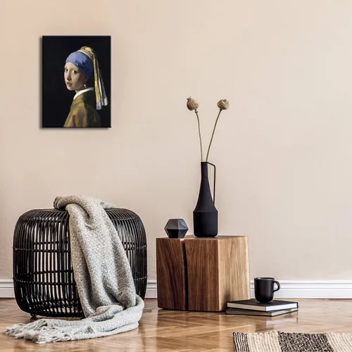 Miniatura 3 de Wieco Art Jan Vermeer - La niña con un pendiente de perlas de pintura al óleo de reproducción de pinturas al óleo, impresión en lienzo, impresiones