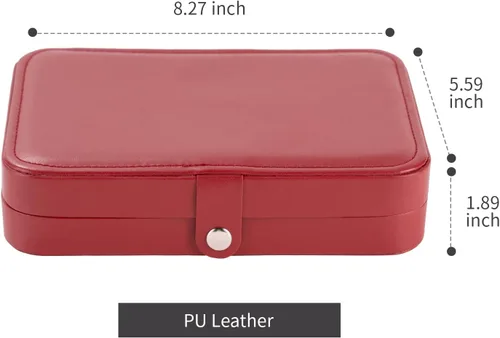 Miniatura 7 de Smileshe Joyero para mujeres y niñas estuche organizador de viaje pequeño de piel sintética cajas de almacenamiento portátiles para anillos aretes