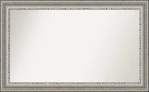 Miniatura 245 de Amanti Art Espejo de baño plateado para sobre el fregadero, 26 x 26 pulgadas, espejo cuadrado de plata antigua, marco de madera tradicional mediano