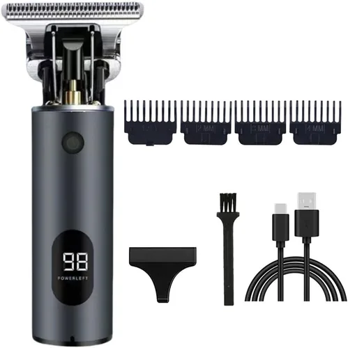 Miniatura 30 de Cortadora de pelo profesional para hombres y mujeres, inalámbrica, recargable, recortadora de pelo, kit de aseo de corte de cuerpo de metal
