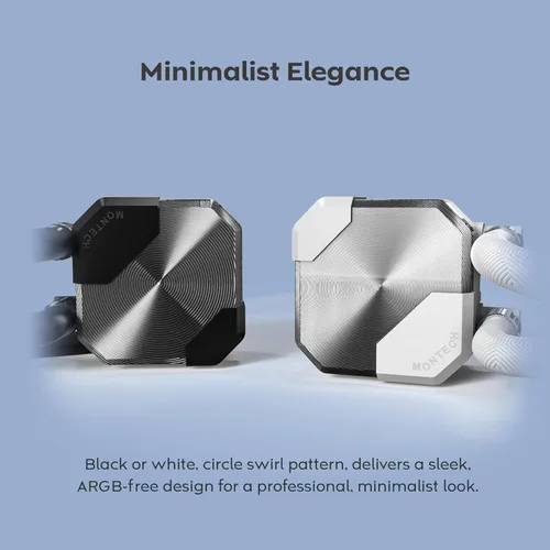 Miniatura 32 de MONTECH HyperFlow Digital 240 - Enfriador líquido de CPU, AIO de 9.449 in con bomba de 3100 RPM, 2 ventiladores E28 ARGB de 4.724 in, pantalla