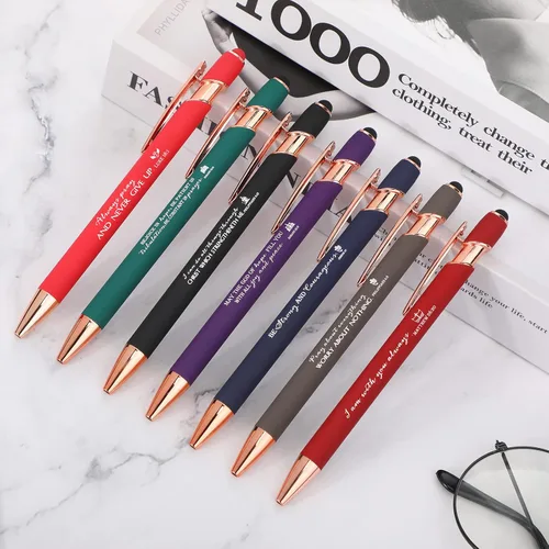 Miniatura 5 de Fumete 21 bolígrafos cristianos con punta de lápiz capacitivo, 7 colores, 7 citas, versículo de la Biblia, bolígrafo inspirador cristiano, regalo
