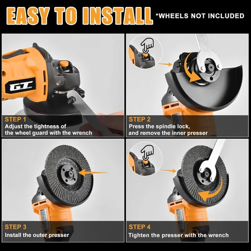 Miniatura 6 de Amoladora angular inalámbrica compatible con batería Dewalt 20V MAX, herramienta de corte de potencia de 4-1/2 pulgadas 9500RPM, motor sin