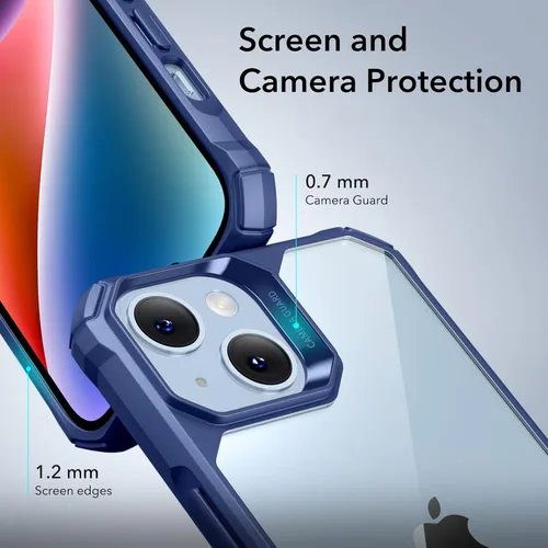 Miniatura 4 de ESR Funda para iPhone 14/iPhone 13, protección de grado militar con esquinas que absorben los golpes, parte trasera acrílica resistente a los Azul